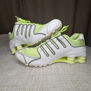 Nike Shox NZ Women’s White and Neon Yellow/Green Sneakers